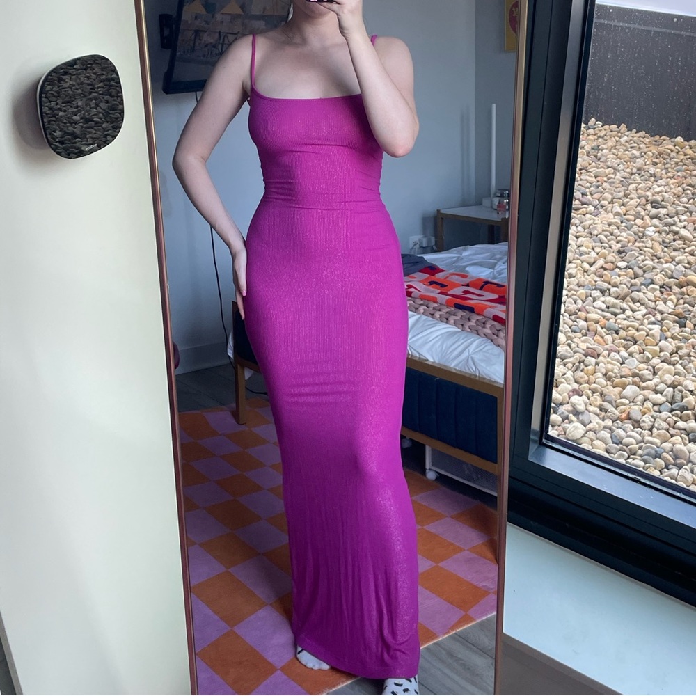 Hot pink skims dress